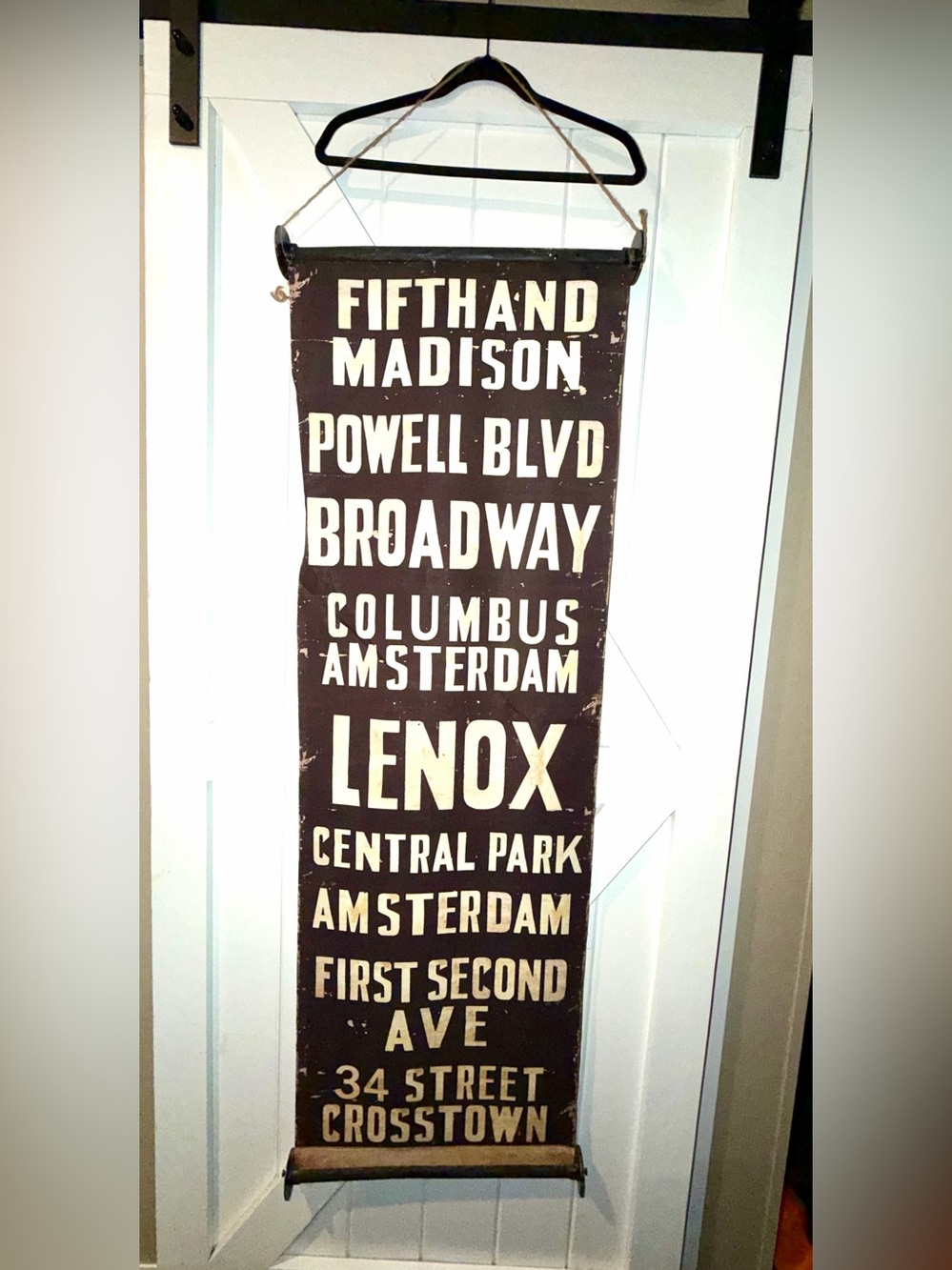 Vintage-Style Black & White Metro Street Sign Wall Art - Unbranded